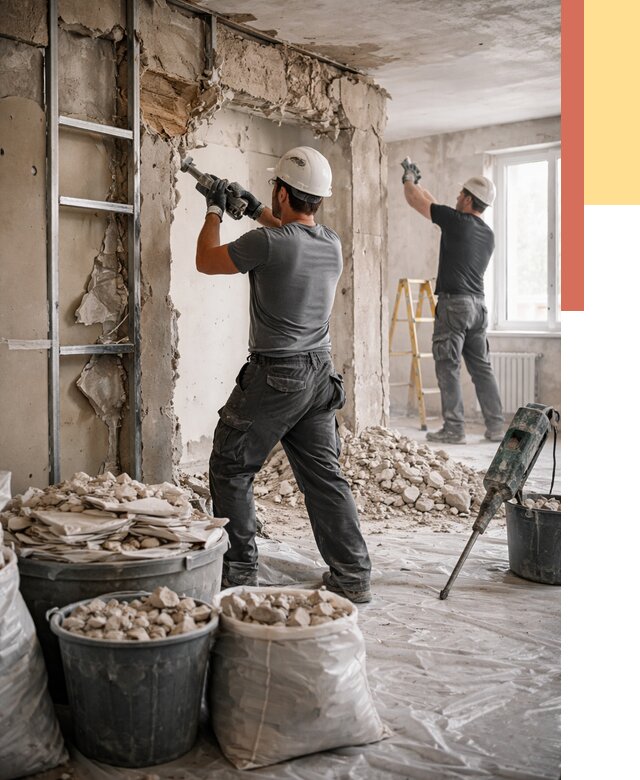 Демонтажные работы в Апшеронске от 2767 руб. — услуги и цена под ключ | ОТДЕЛОЧНИК-Пшр