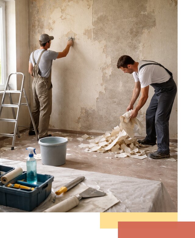 Снятие старых обоев в Апшеронске быстро и качественно