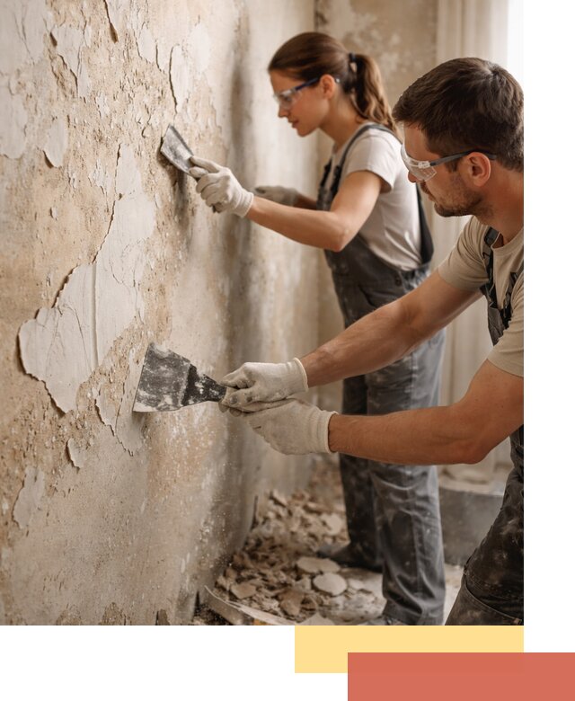Снятие старой шпаклевки и подготовка поверхностей в Апшеронске