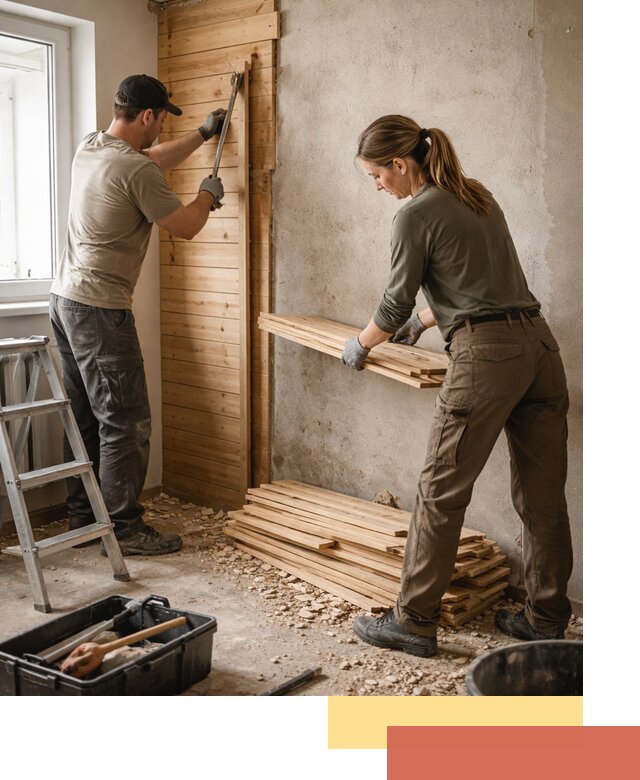 Демонтаж вагонки со стен в Апшеронске — профессиональный демонтаж