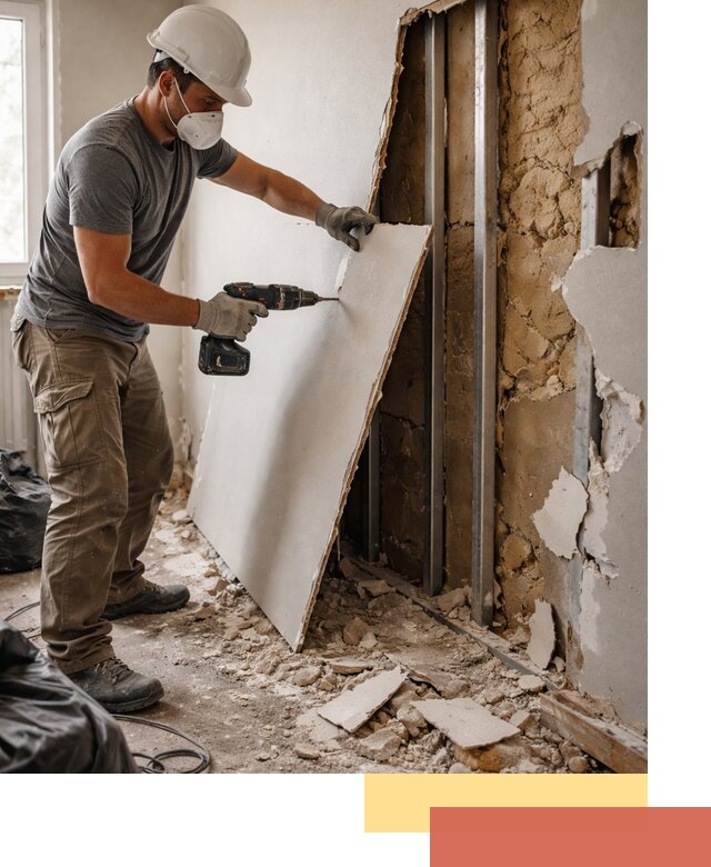 Демонтаж гипсокартона со стен в Апшеронске качественно и быстро