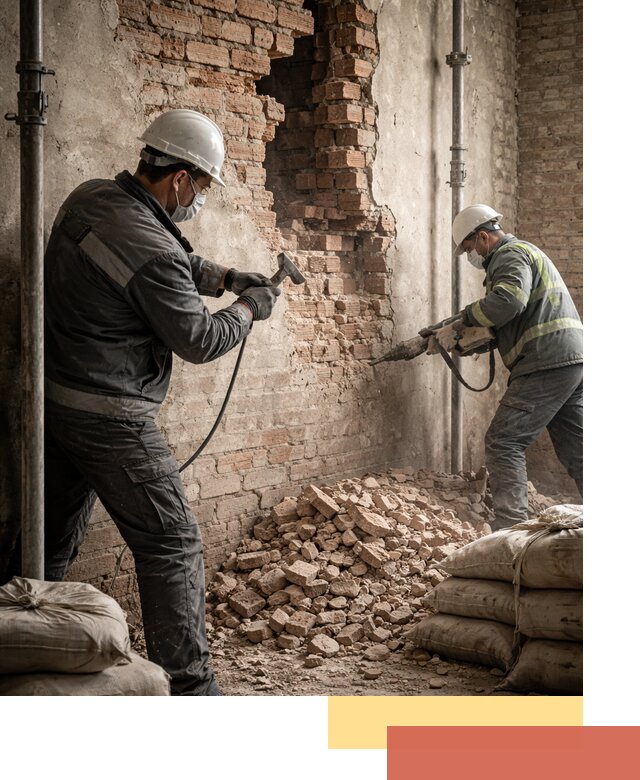 Демонтаж кирпичных стен в Апшеронске быстро и безопасно