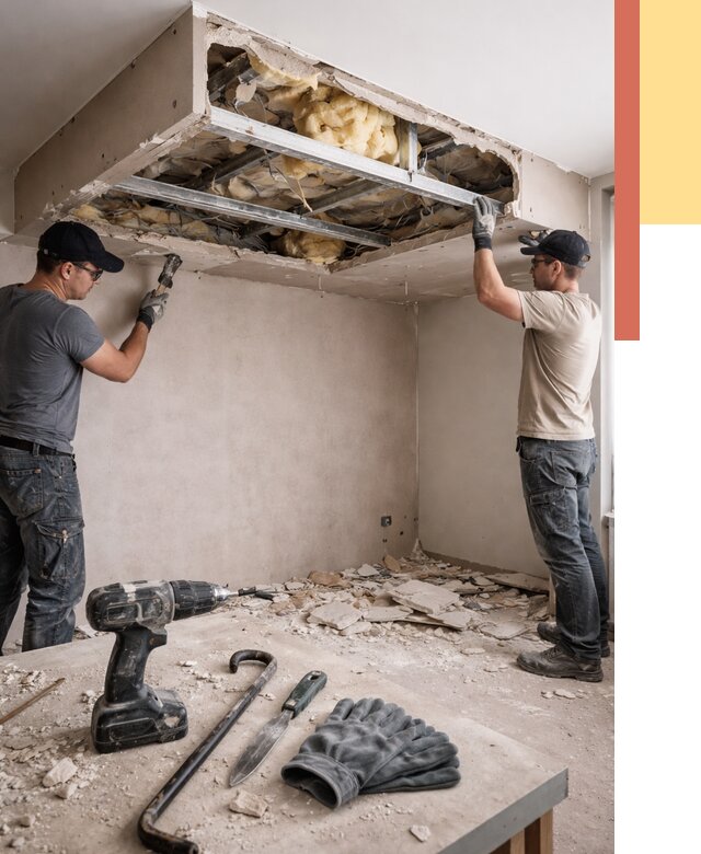 Демонтаж короба из гипсокартона в Апшеронске от 1558 руб. — быстро и недорого | ОТДЕЛОЧНИК-Пшр