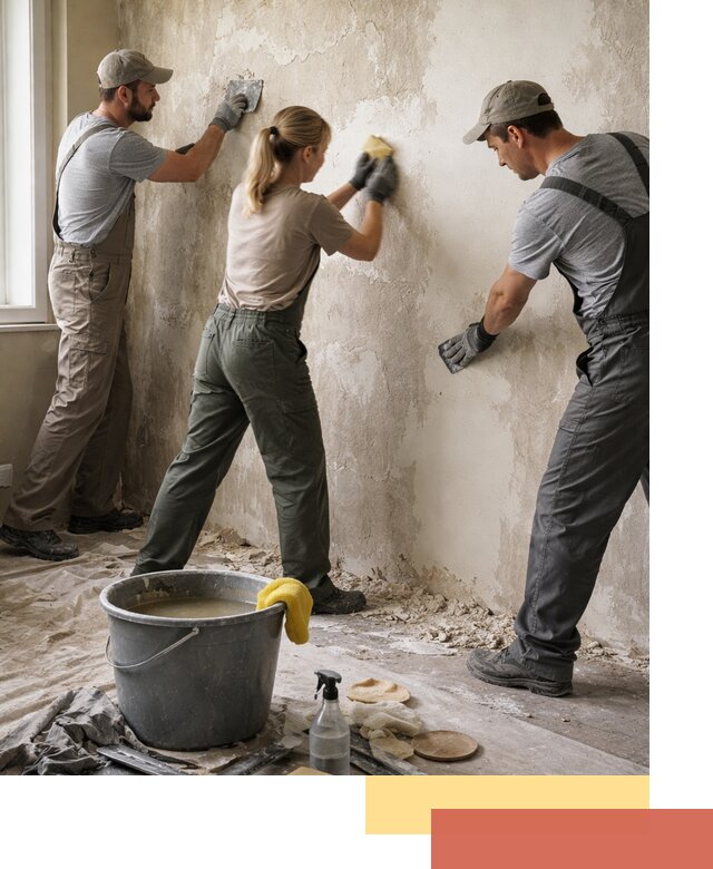 Очистка стен от клея и грунтовки в Апшеронске качественно и быстро