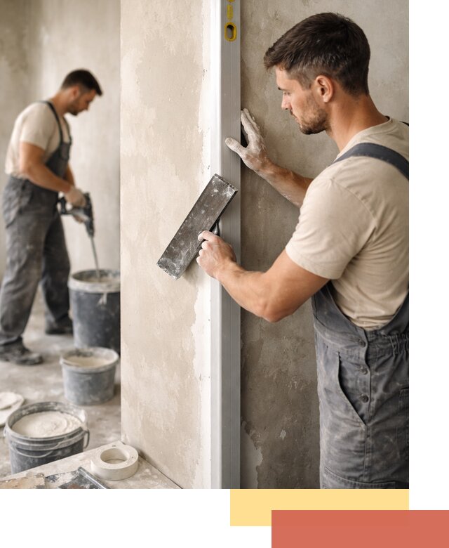 Выведение углов стен в Апшеронске: монтаж и оштукатуривание