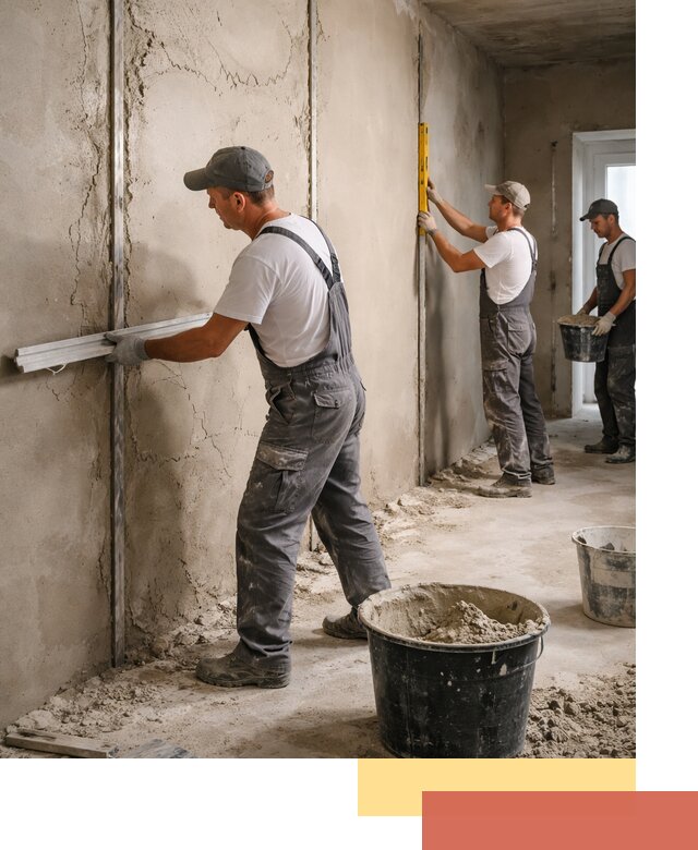 Штукатурка стен по маякам в Апшеронске — точная и ровная поверхность