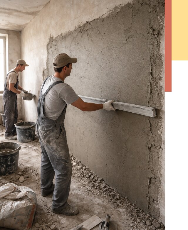 Цементная штукатурка стен в Апшеронске от 4612 руб/м2 — быстро и недорого | ОТДЕЛОЧНИК-Пшр