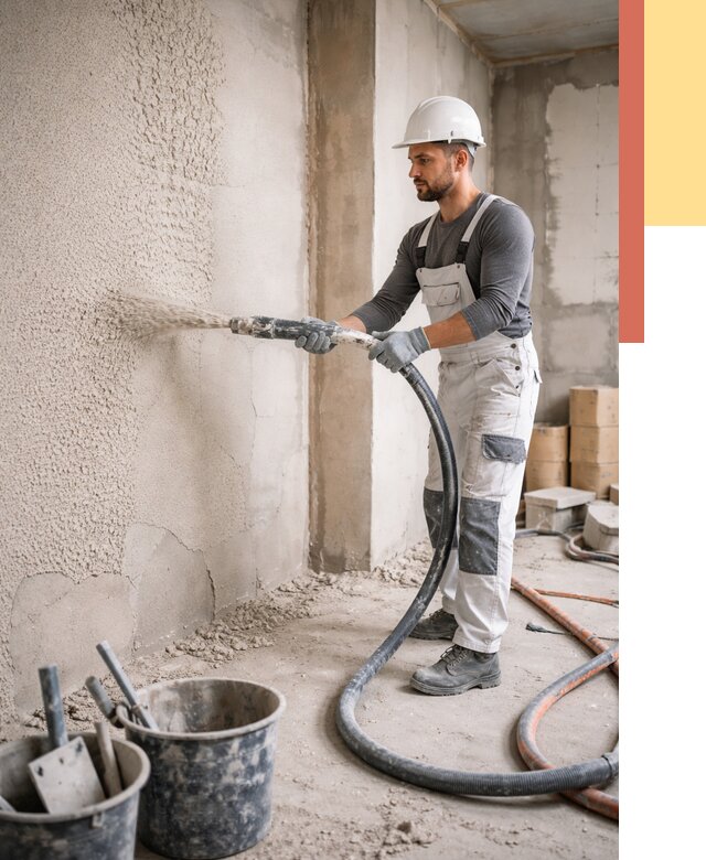 Машинная штукатурка стен в Апшеронске под ключ от 6661 руб./м2 | ОТДЕЛОЧНИК-Пшр