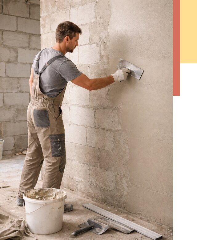 Штукатурка стен из газобетона в Апшеронске от 2152 руб./м2 — быстро и недорого | ОТДЕЛОЧНИК-Пшр