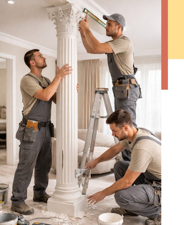 Установка декоративных колонн в Апшеронске от 12298 руб. под ключ | ОТДЕЛОЧНИК-Пшр