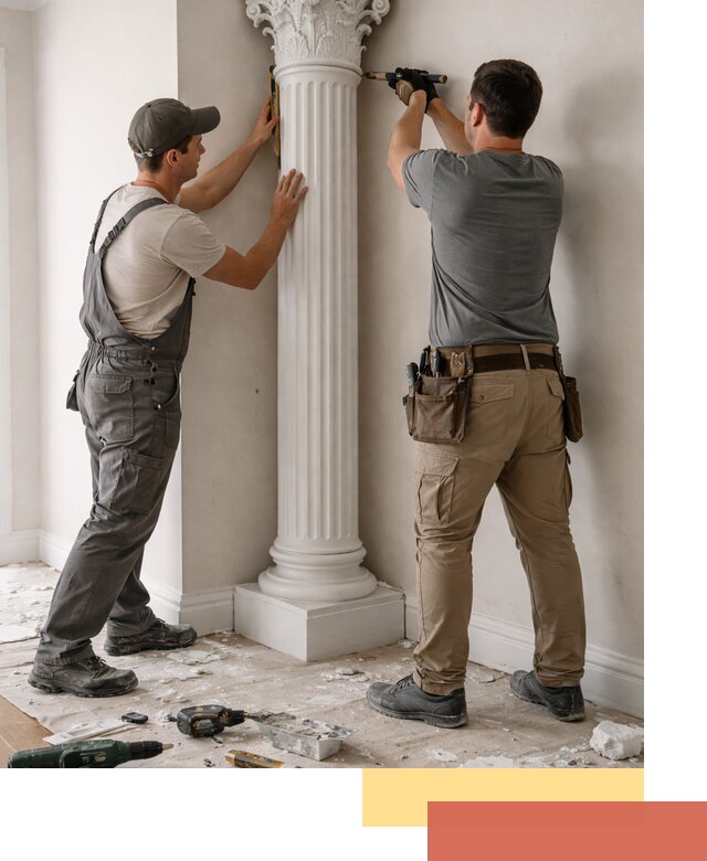 Установка декоративных колонн в Апшеронске под ключ