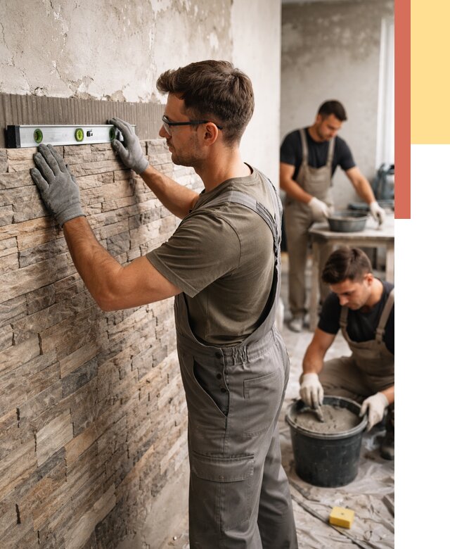 Монтаж искусственного камня в Апшеронске от 4612 руб. под ключ | ОТДЕЛОЧНИК-Пшр