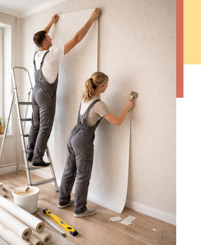 Поклейка флизелиновых обоев в Апшеронске от 6149 руб. | Быстро и недорого — ОТДЕЛОЧНИК-Пшр