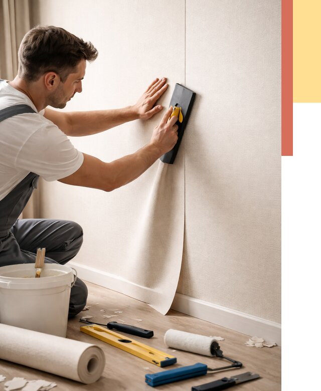 Поклейка виниловых обоев в Апшеронске от 4612 руб. | Быстро и недорого — ОТДЕЛОЧНИК-Пшр