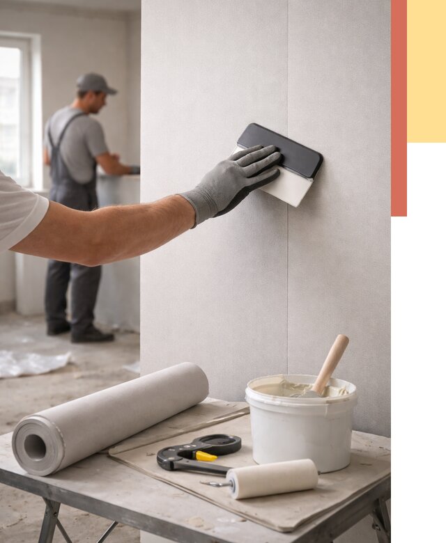 Поклейка обоев под покраску в Апшеронске от 3587 руб. за м2 | ОТДЕЛОЧНИК-Пшр