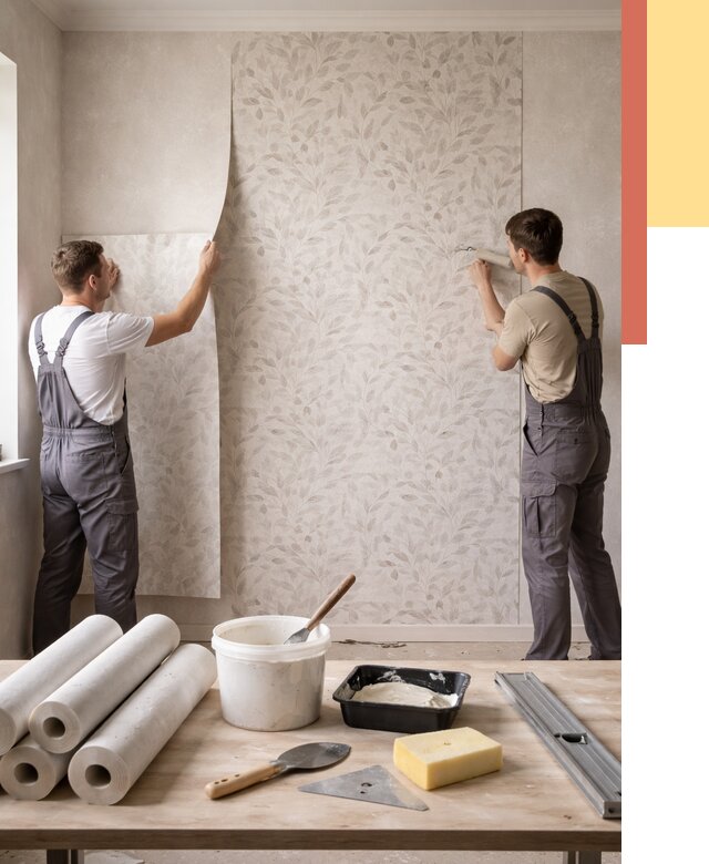 Поклейка обоев с подбором рисунка в Апшеронске от 3587 руб. | ОТДЕЛОЧНИК-Пшр - быстро и недорого