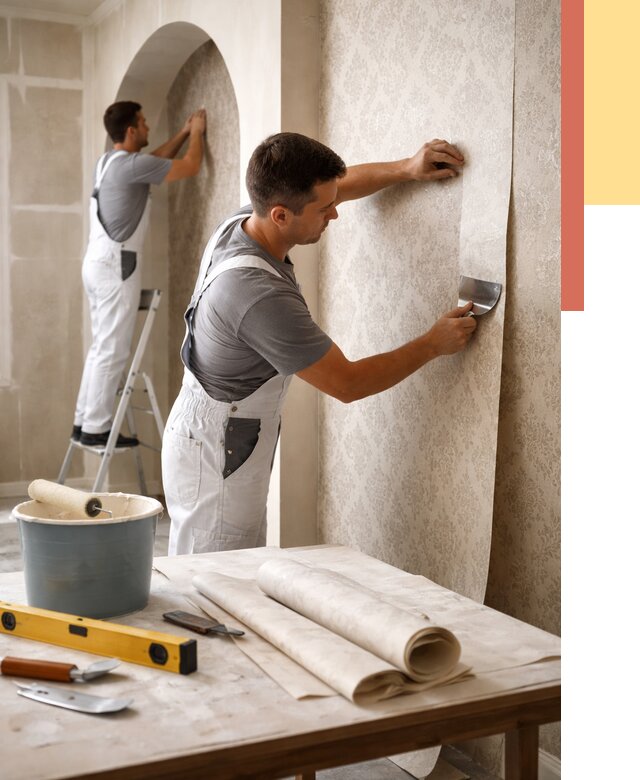 Поклейка обоев на сложные стены в Апшеронске от 2869 руб. под ключ | ОТДЕЛОЧНИК-Пшр