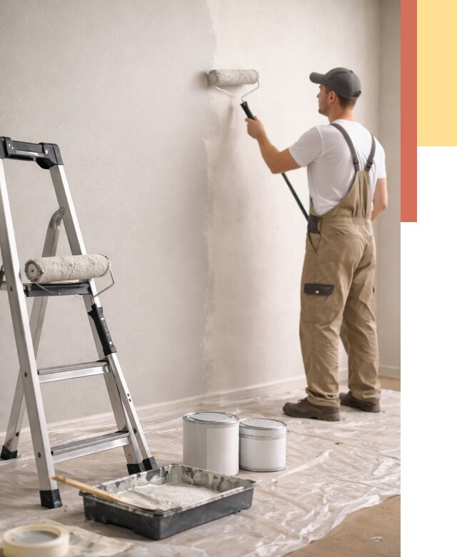 Покраска стен латексной краской в Апшеронске от 4612 руб. за м2 | ОТДЕЛОЧНИК-Пшр