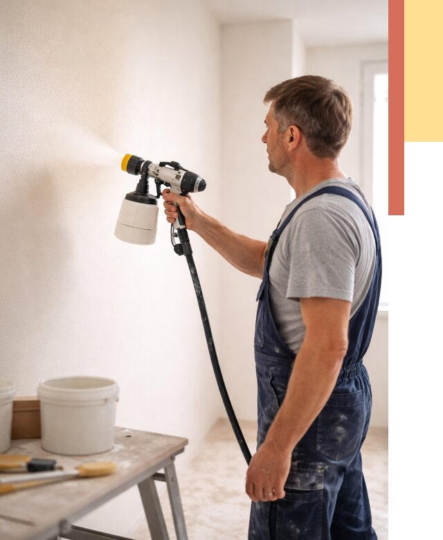 Покраска стен краскопультом в Апшеронске от 7686 руб. — механизированная покраска | ОТДЕЛОЧНИК-Пшр