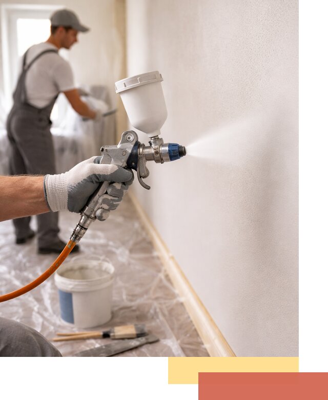 Покраска стен краскопультом в Апшеронске быстро и качественно