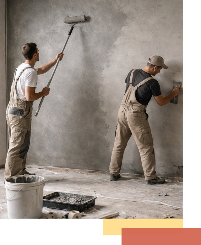 Покраска стен под бетон в Апшеронске профессионально и недорого