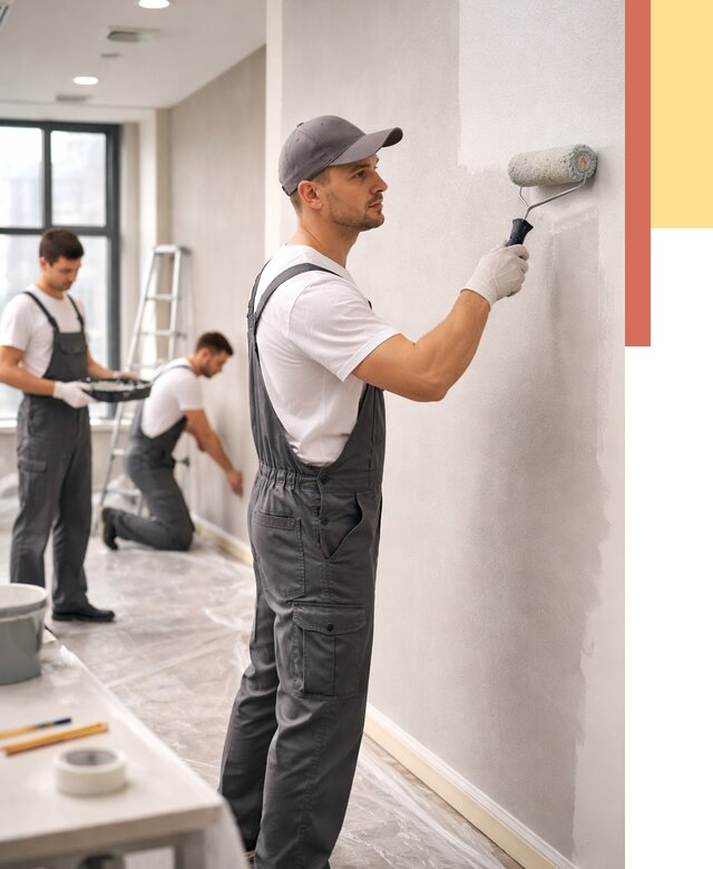 Покраска стен в офисе в Апшеронске от 8711 руб. — быстро и недорого | ОТДЕЛОЧНИК-Пшр