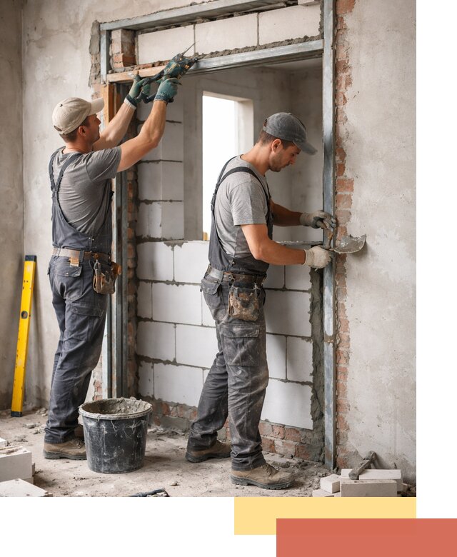 Закладка дверного проема под ключ в Апшеронске: демонтаж, монтаж, отделка