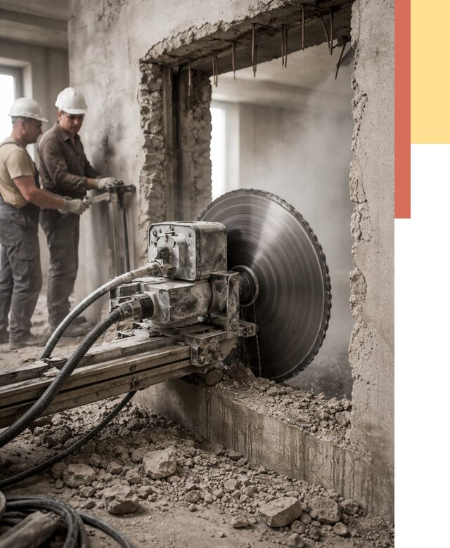 Алмазная резка проемов в Апшеронске от 4612 руб. быстро и недорого | ОТДЕЛОЧНИК-Пшр