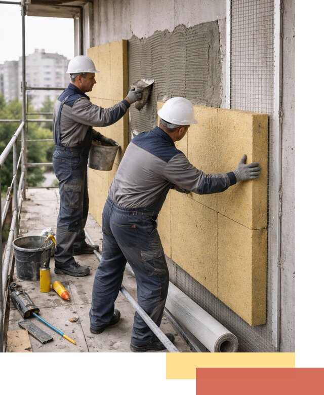 Утепление стен зданий и домов в Апшеронске качественно и надежно