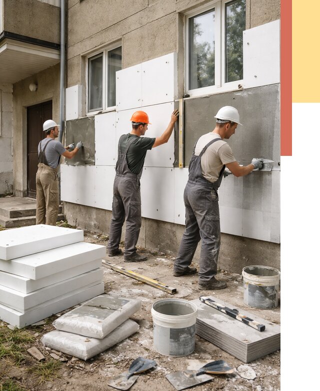 Утепление стен пенопластом в Апшеронске от 1793 руб. — недорого и под ключ | ОТДЕЛОЧНИК-Пшр