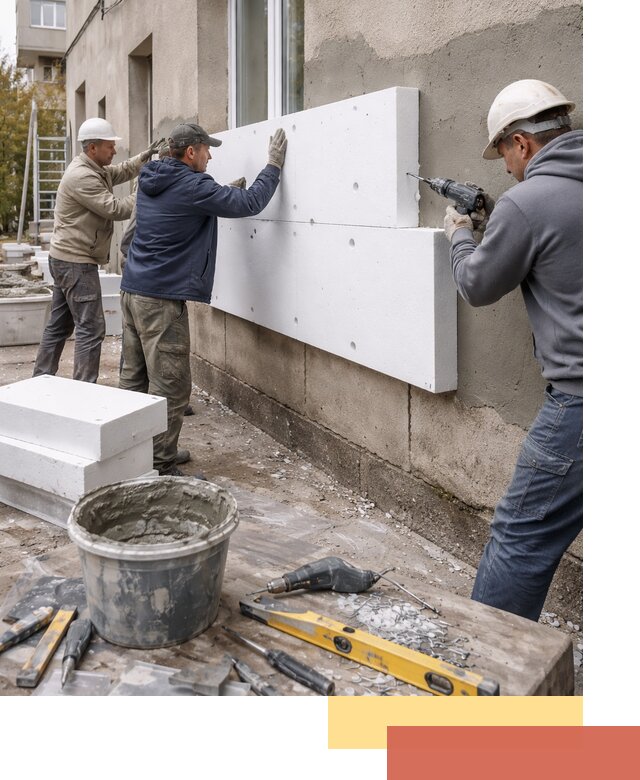 Утепление наружных стен пенопластом в Апшеронске