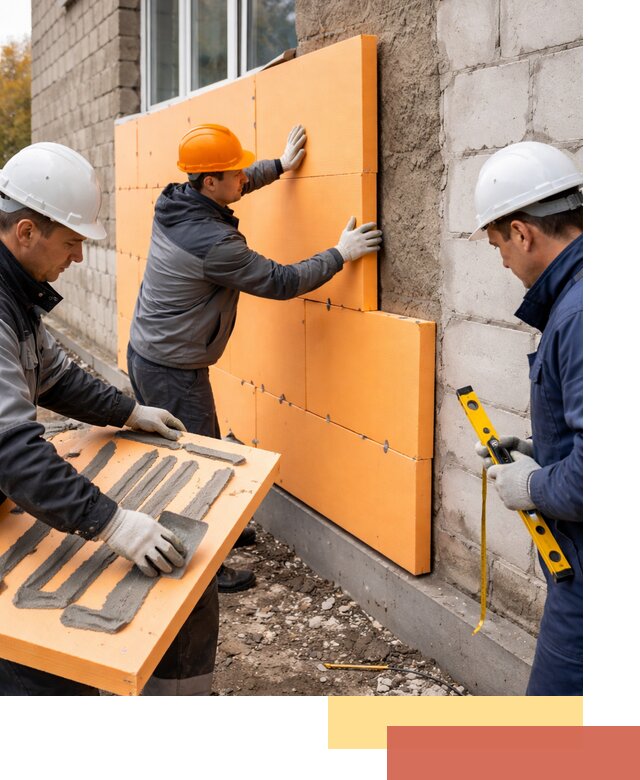 Утепление фасада пеноплексом под ключ в Апшеронске