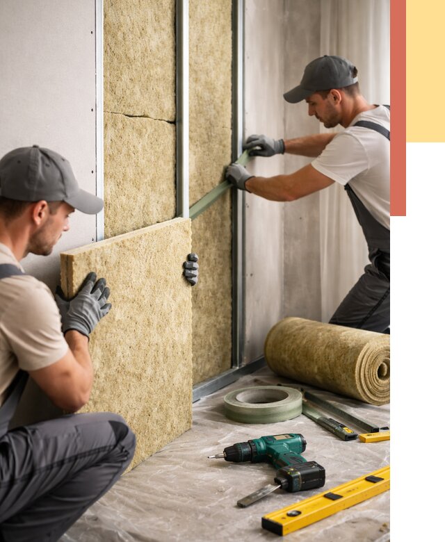 Шумоизоляция стен в Апшеронске под ключ от 1896 руб. | ОТДЕЛОЧНИК-Пшр