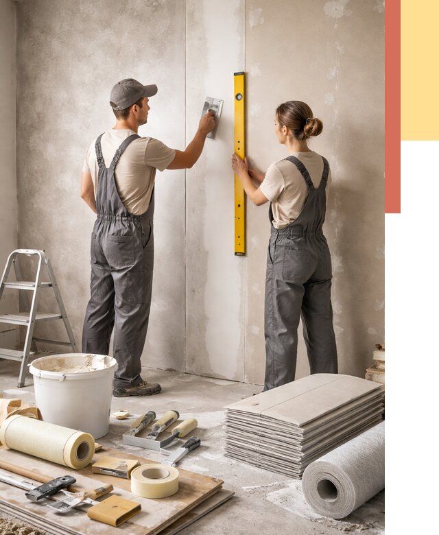 Отделка стен в Апшеронске от 1537 руб/м² — недорого, быстро, под ключ | ОТДЕЛОЧНИК-Пшр