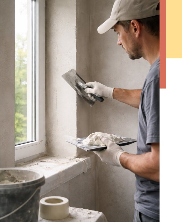 Штукатурка откосов в Апшеронске от 4612 руб/м² — услуги и выравнивание под ключ | ОТДЕЛОЧНИК-Пшр