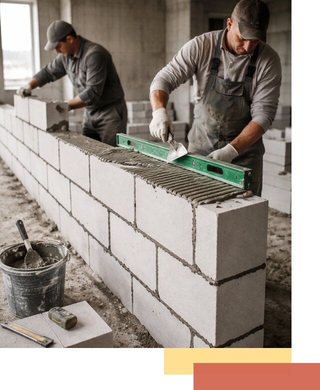 Кладка перегородок из газобетона в Апшеронске быстро и качественно