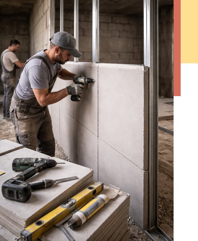 Кладка влагостойких перегородок ПГП в Апшеронске от 1230 руб. под ключ | ОТДЕЛОЧНИК-Пшр