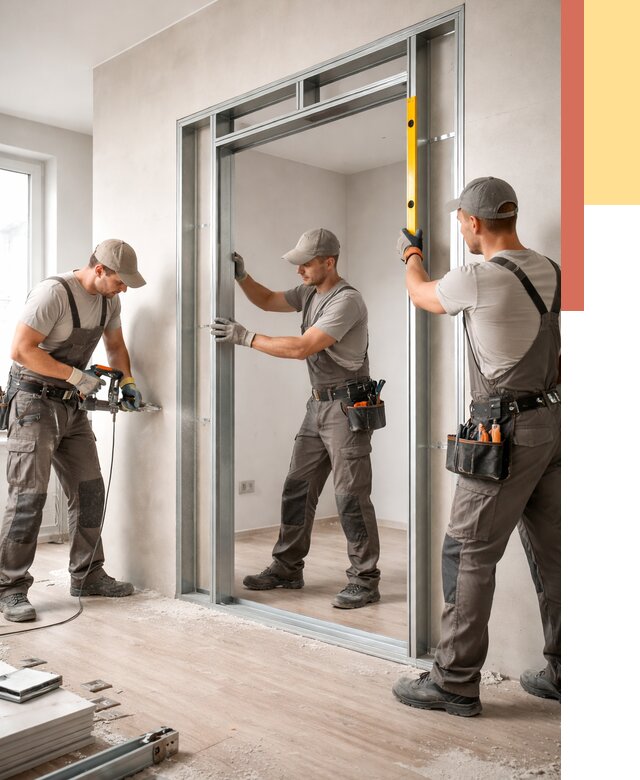 Устройство дверного проема в перегородке в Апшеронске от 4612 руб. под ключ | ОТДЕЛОЧНИК-Пшр