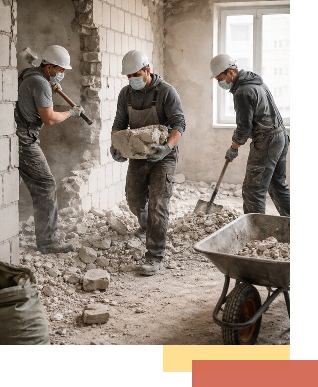 Демонтаж блочных перегородок в Апшеронске быстро и аккуратно