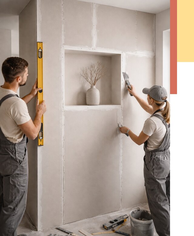 Перегородка из гипсокартона с нишей в Апшеронске от 3331 руб. под ключ | ОТДЕЛОЧНИК-Пшр