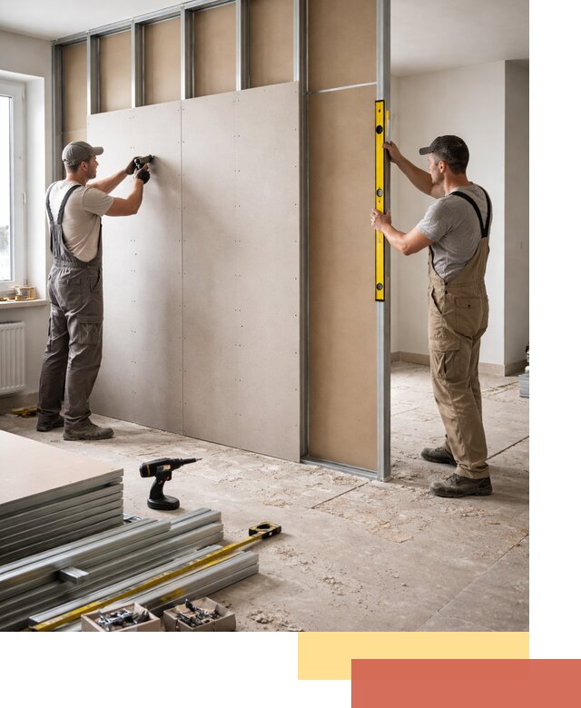 Зонирующая перегородка из гипсокартона под ключ в Апшеронске