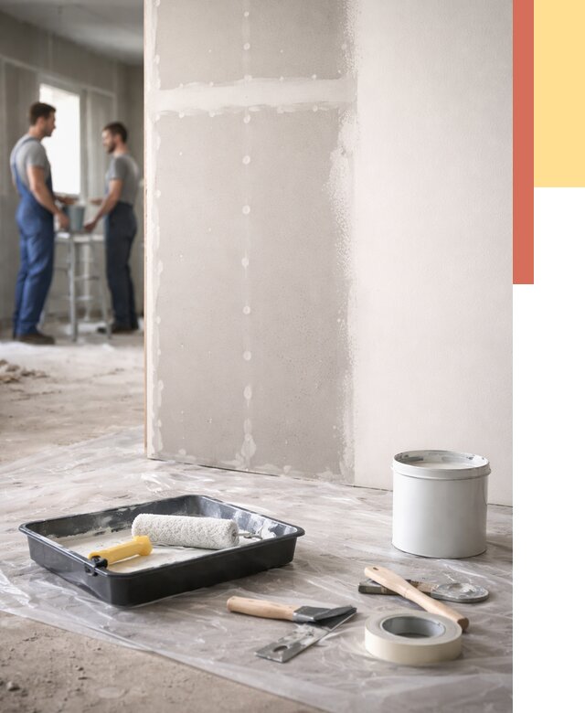 Покраска перегородок из гипсокартона в Апшеронске от 4612 руб. под ключ | ОТДЕЛОЧНИК-Пшр