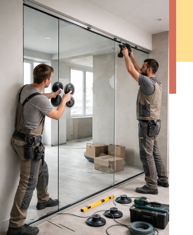 Монтаж стеклянных перегородок в Апшеронске от 6661 руб. | ОТДЕЛОЧНИК-Пшр