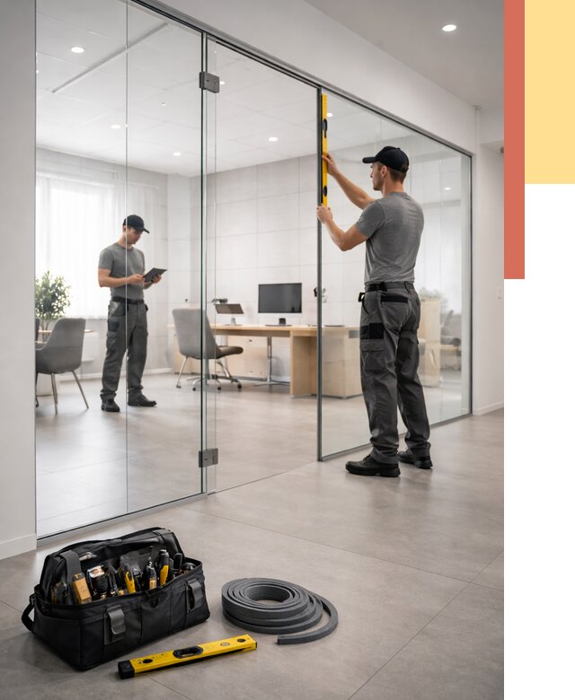 Цельностеклянные перегородки под ключ в Апшеронске от 9736 руб. — монтаж и цены | ОТДЕЛОЧНИК-Пшр