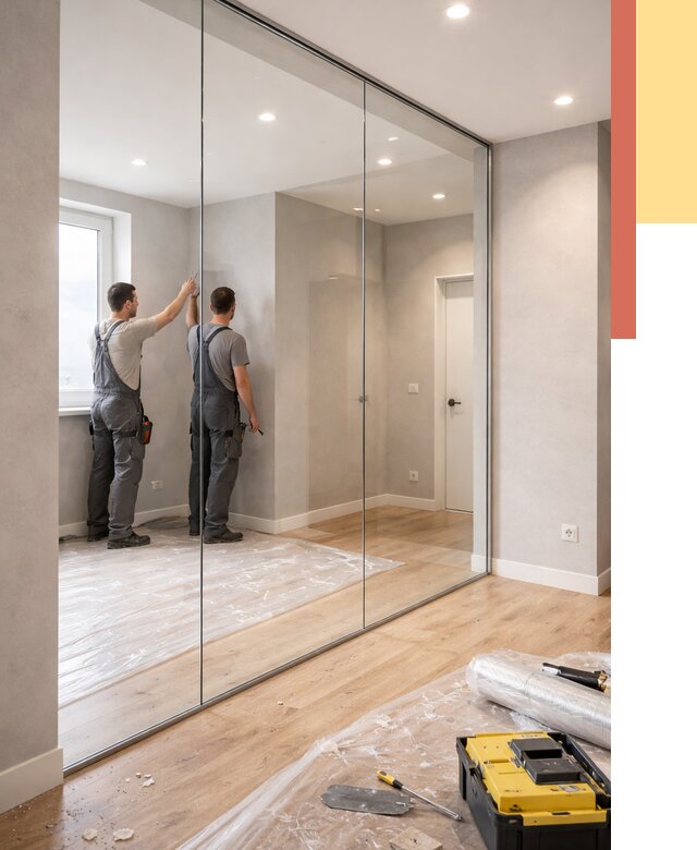 Безрамные стеклянные перегородки в Апшеронске — монтаж от 9736 руб. | ОТДЕЛОЧНИК-Пшр