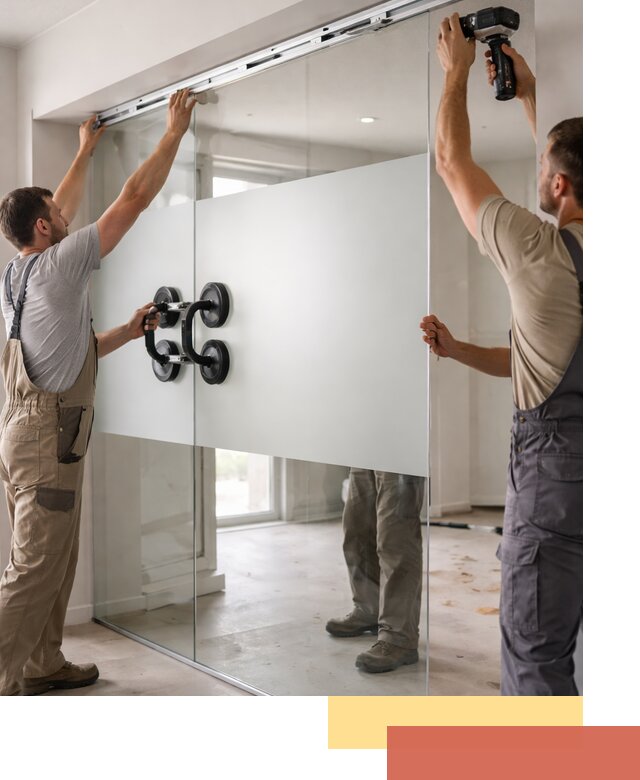 Матовые стеклянные перегородки под ключ в Апшеронске