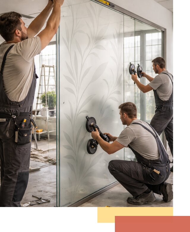 Стеклянные перегородки с рисунком на заказ в Апшеронске