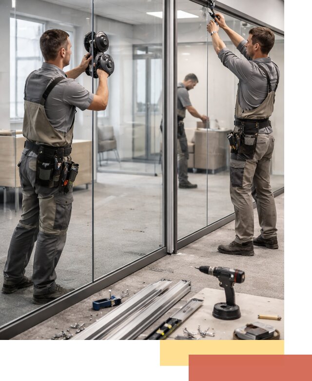 Стеклянные офисные перегородки под ключ в Апшеронске