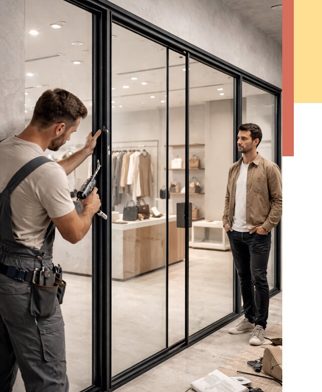 Стеклянные перегородки для магазинов в Апшеронске от 8403 руб. под ключ | ОТДЕЛОЧНИК-Пшр