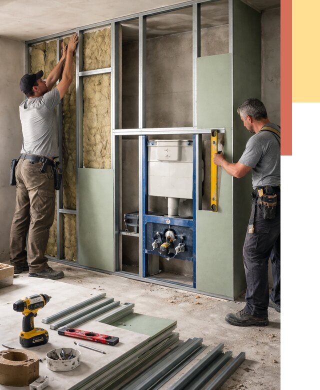 Установка сантехнических перегородок в Апшеронске от 8711 руб. | ОТДЕЛОЧНИК-Пшр